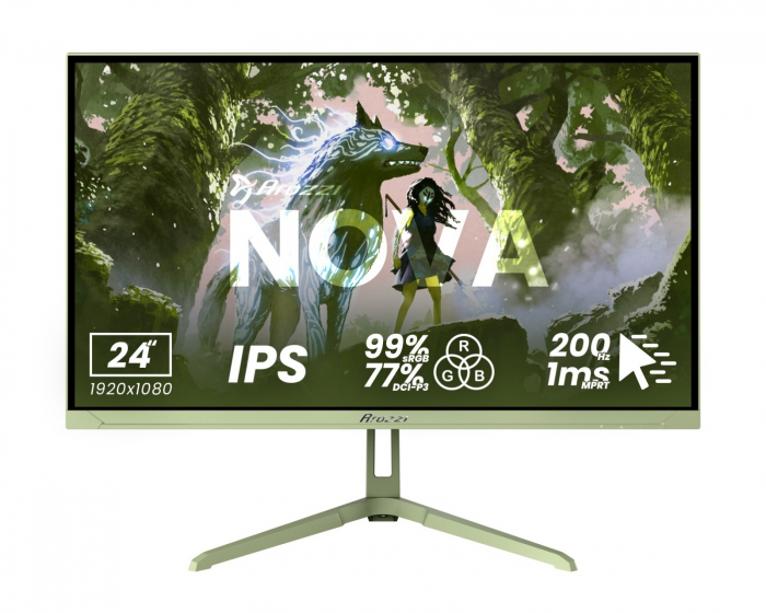 Arozzi Nova 24“ IPS 1920x1080 200Hz Gaming Monitor - Forest Green