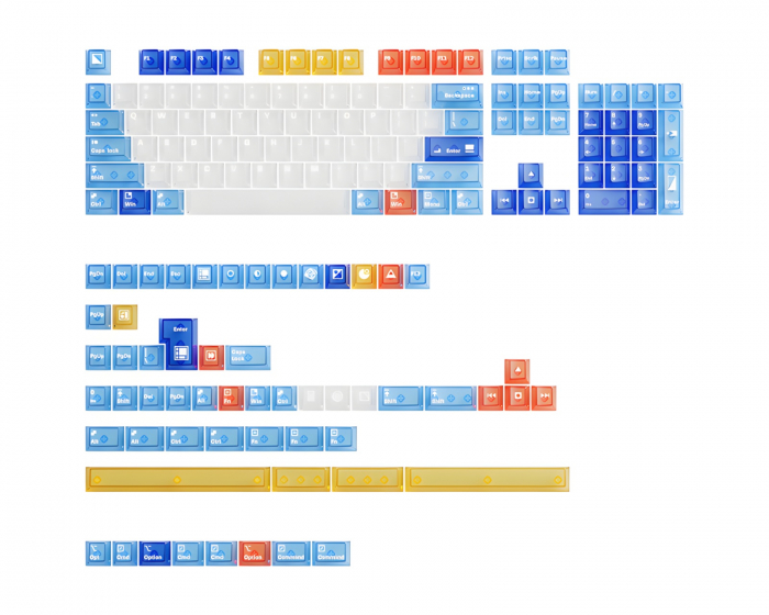 Keymoji Mondrian Clear Keycap set