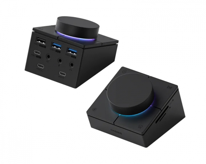 Hagibis USB-C Hub with Knob and Shortcut Buttons - Black