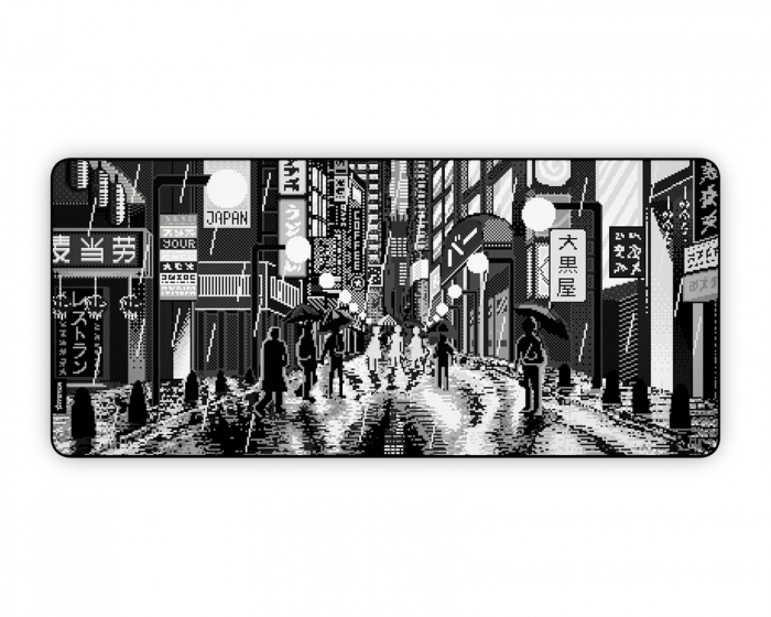 Hystar Retro Tokyo Black & White XXL Mousepad