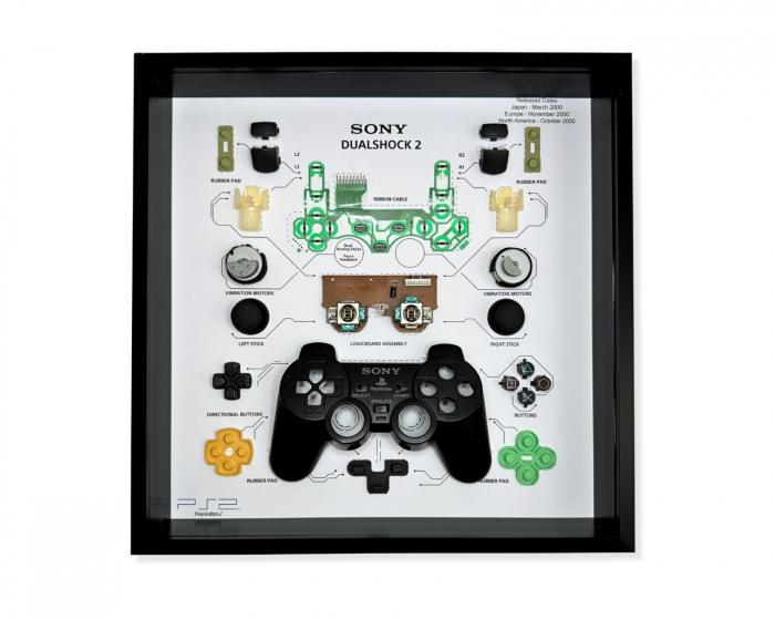 GRC Retro Art Sony PS2 Dual Shock 2 Controller Display  - Black