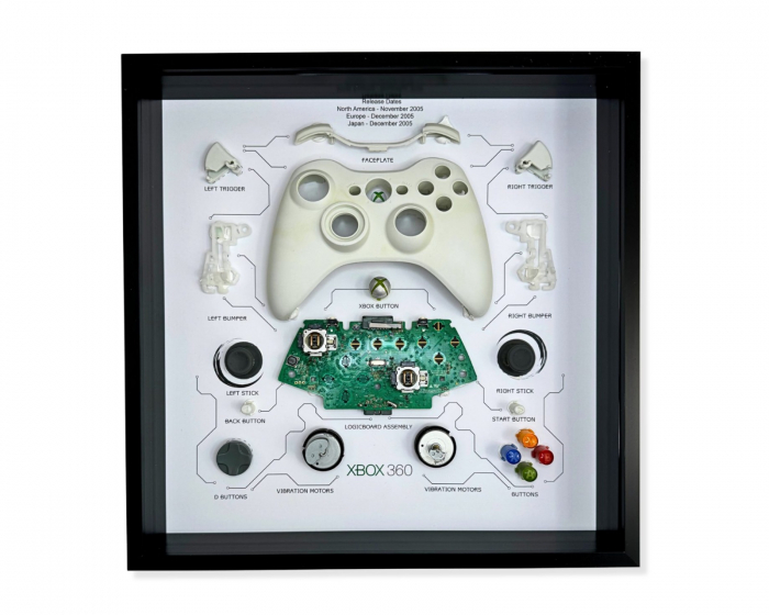 GRC Retro Art Microsoft Xbox 360 Wirless Controller Display  - White