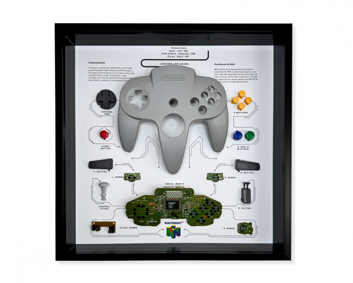 GRC Retro Art Nintendo N64 Controller Display  - Grey