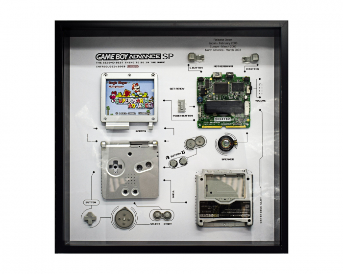GRC Retro Art Nintendo Gameboy SP Console Display  - Silver