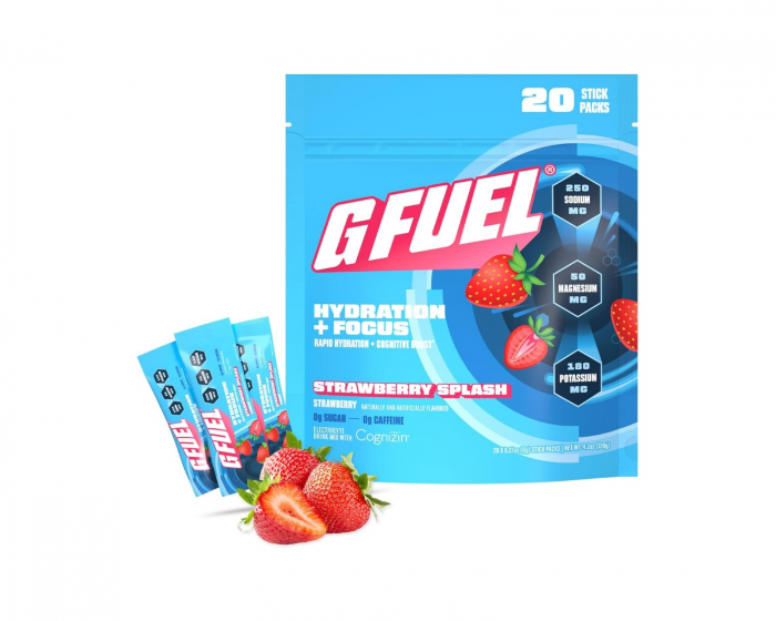 G FUEL Strawberry Splash Hydration + Focus Pack - 20 Servings
