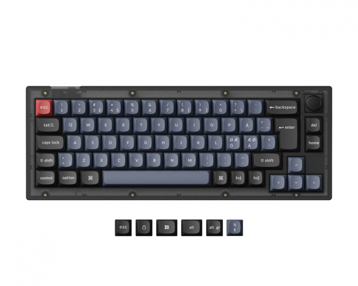 Keychron V2 Hotswap Knob ISO Keyboard - Frosted Black [K Pro Brown]