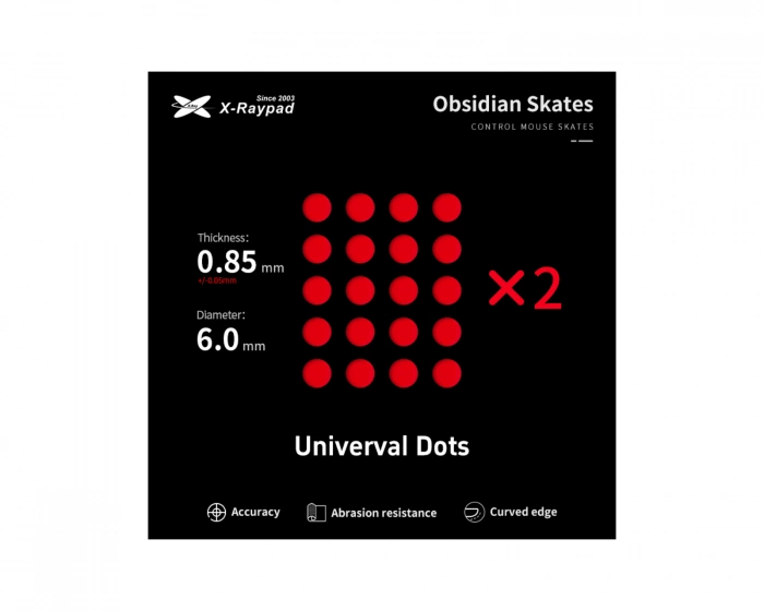 X-raypad Obsidian Mouse Skates - Universal Dots D6.0mm