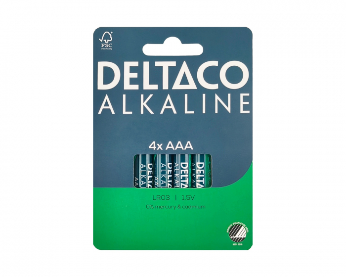 Deltaco AAA Alkaline Battery 4-pack