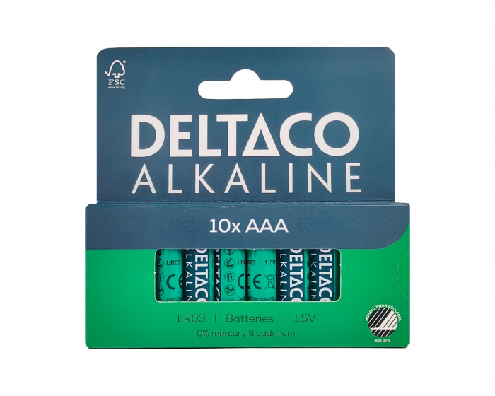 Deltaco AAA Alkaline Battery 10-Pack