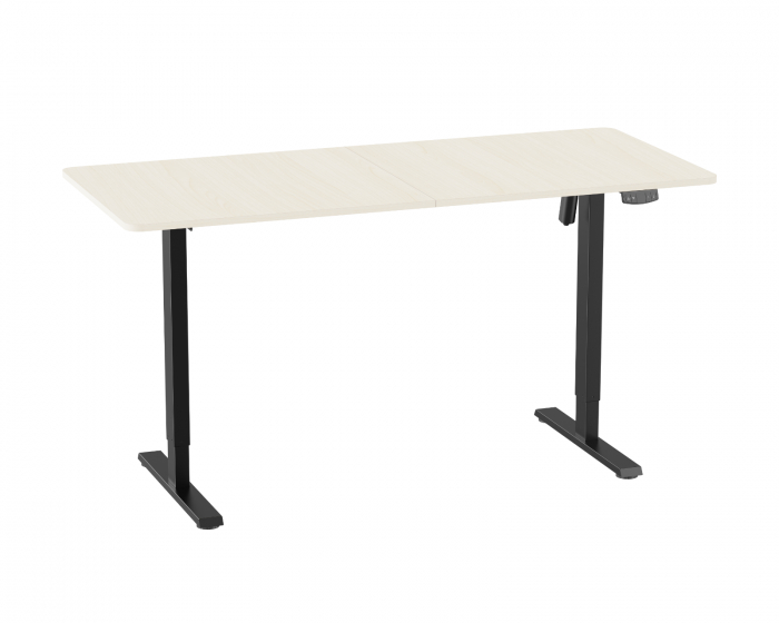 MaxMount Height Adjustable Standing Desk (1600X700) - Black with Oak table top