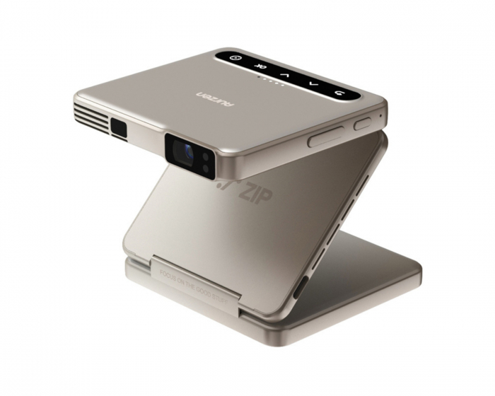 Aurzen ZIP Tri-Fold Portable Mini Projector - Gold