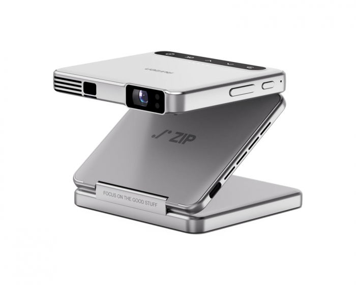 Aurzen ZIP Tri-Fold Portable Mini Projector - Silver