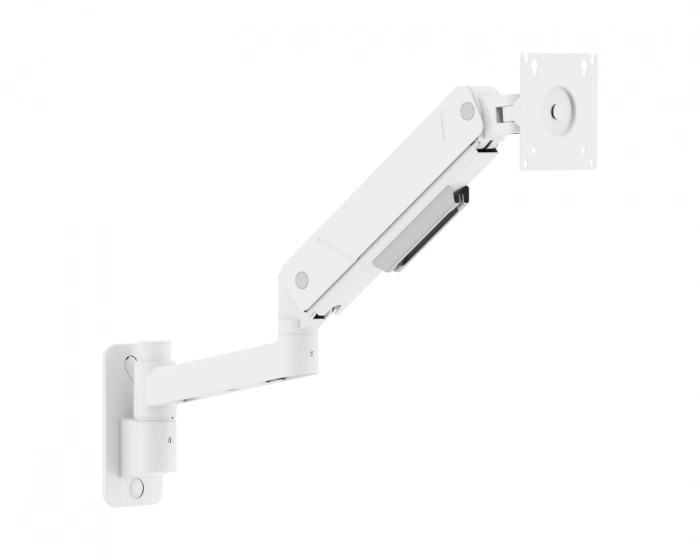 MaxMount Heavy-Duty Single-Screen Gas Spring Wall Mounted Monitor Arm - White