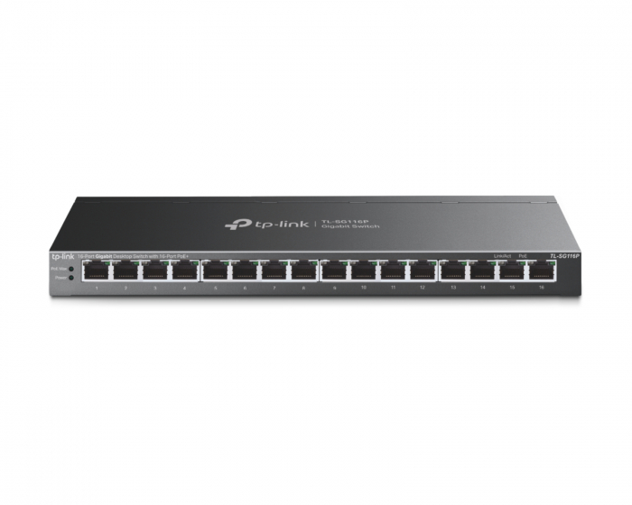 TP-Link TL-SG116P 16-Port Gigabit Desktop Switch with 16-Port PoE+