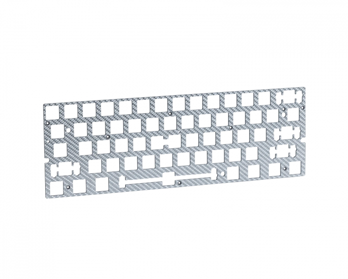 KBDfans TOFU60 Redux V2 - Wooting Plate Carbon Fiber Silver