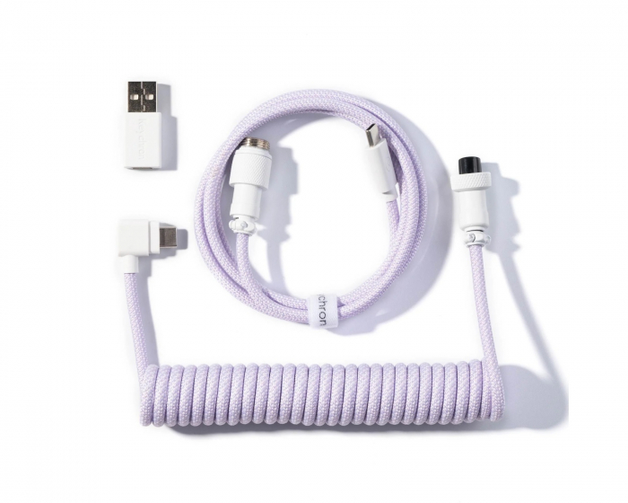 Keychron Coiled Aviator Cable Angled 8K Light Purple