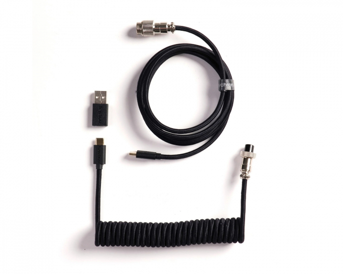 Keychron Coiled Aviator Cable Straight 8K Black