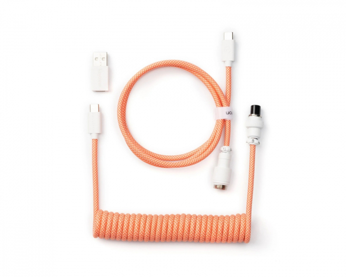 Keychron Coiled Aviator Cable Straight 8K Pink Orange