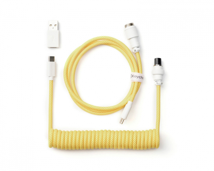 Keychron Coiled Aviator Cable Straight 8K Yellow