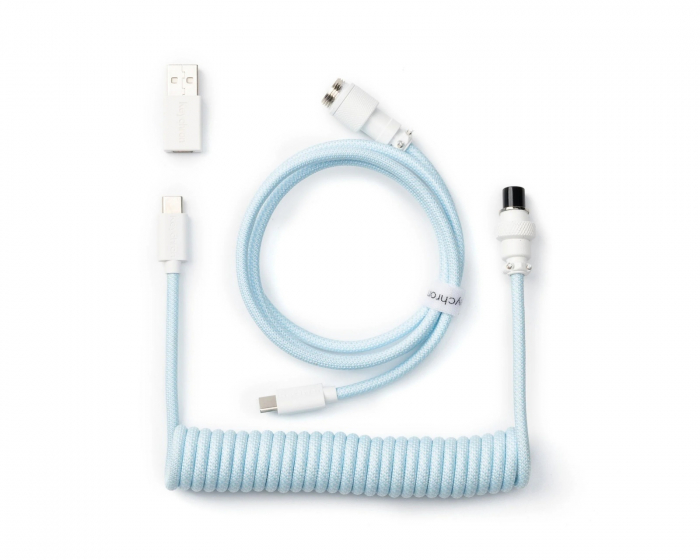Keychron Coiled Aviator Cable Straight 8K Light Blue