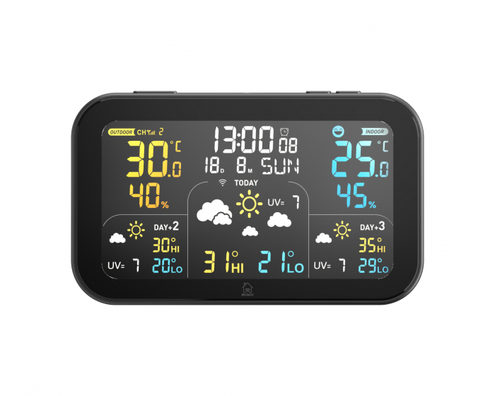 Deltaco Smart Home Smart Weather Station - Indoor and Outdoor Temperature