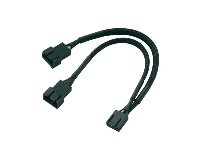 AKASA Branching Cable to 2 x 4-pins PWM Fan 10cm - Black