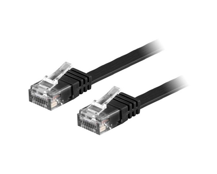 Deltaco UTP Network cable Cat6 20m Flat Black