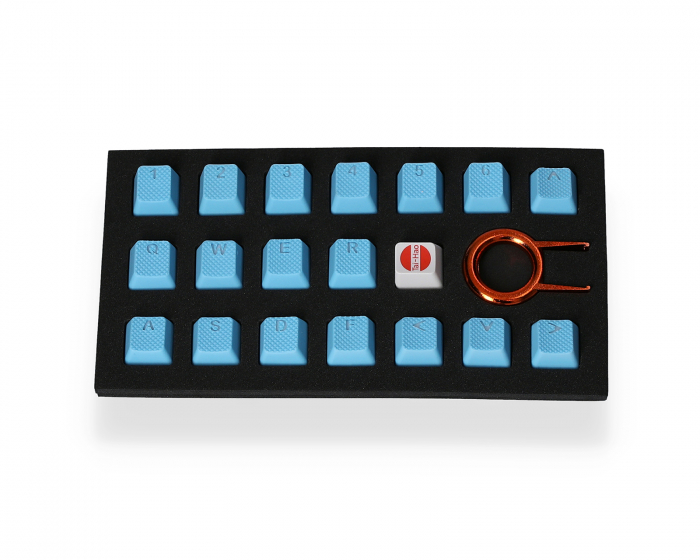 Tai-Hao 18-Key Rubber Double-shot Backlit Keycap Set - Neon Blue