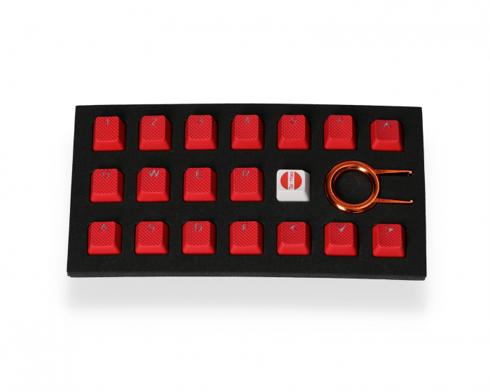 Tai-Hao 18-Key Rubber Double-shot Backlit Keycap Set - Red
