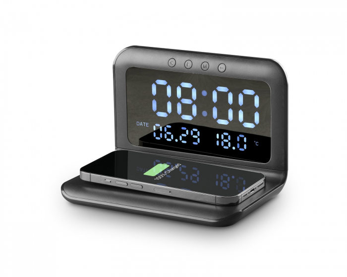 Cellularline Smart Clock - Digital Alarm Clock with Wireless Charging (DEMO)