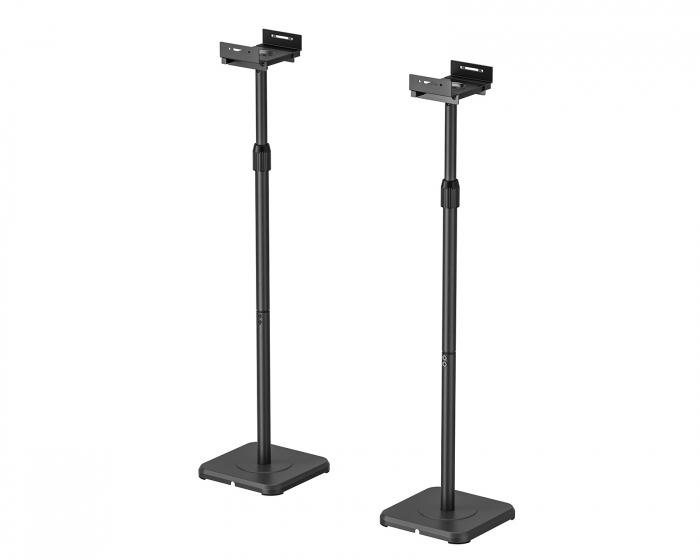 MaxMount Height Adjustable Speaker Floor Stand Pair - Black (DEMO)