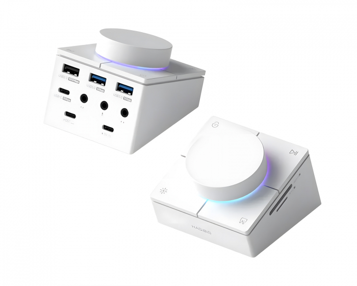 Hagibis USB-C Hub with Knob and Shortcut Buttons - White (DEMO)