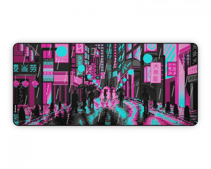 Hystar Retro Tokyo Pink and Teal XXXL Mousepad (DEMO)