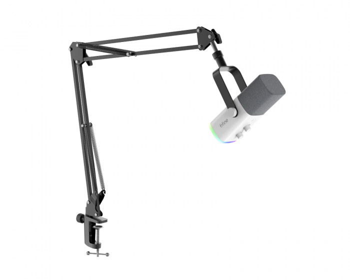 Fifine AM8T USB/XLR Dynamic Microphone and Boom Arm - White (DEMO)
