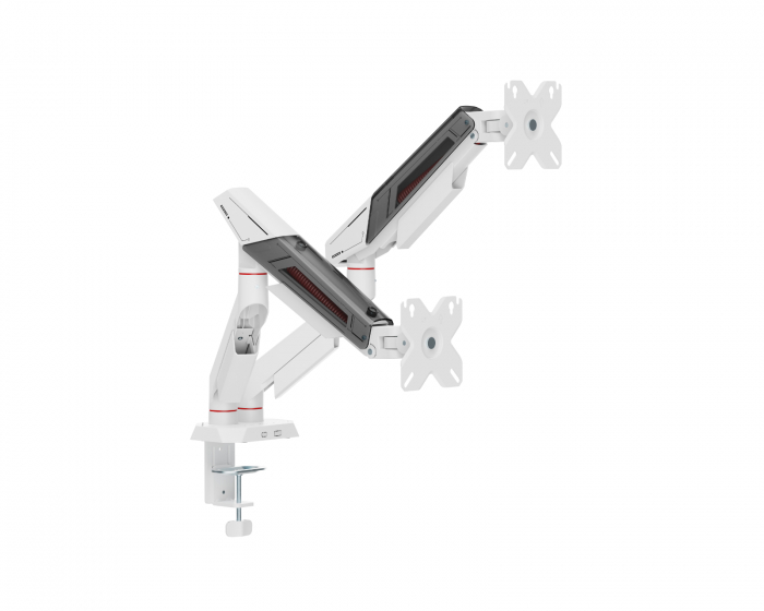 MaxMount Monitor Stand with Mechanical Spring – 2 Monitors – White (DEMO)