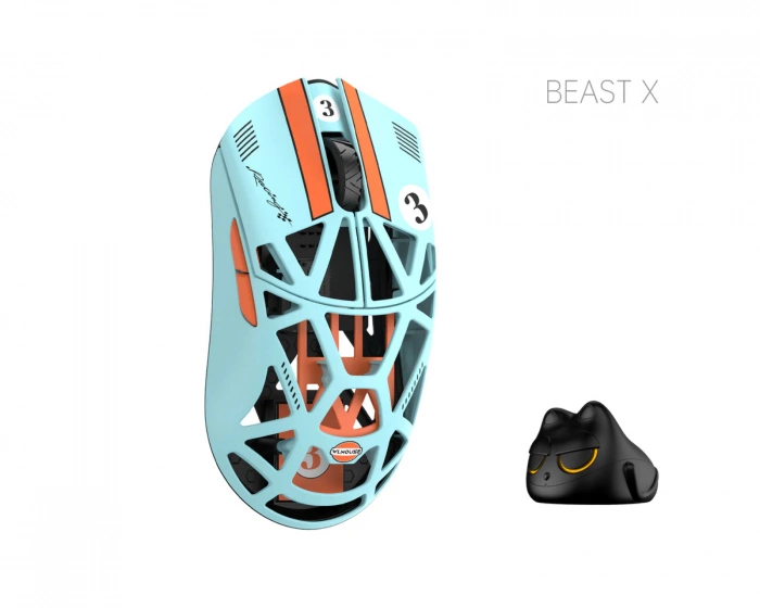 WLMouse Beast X Pro - Blue/Orange [Omron Opticals] - Solid Side (DEMO)