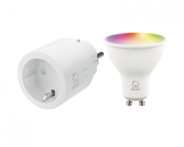 Deltaco Smart Home Smart Plug WiFi + RGB LED Light GU10 WiFI 5W