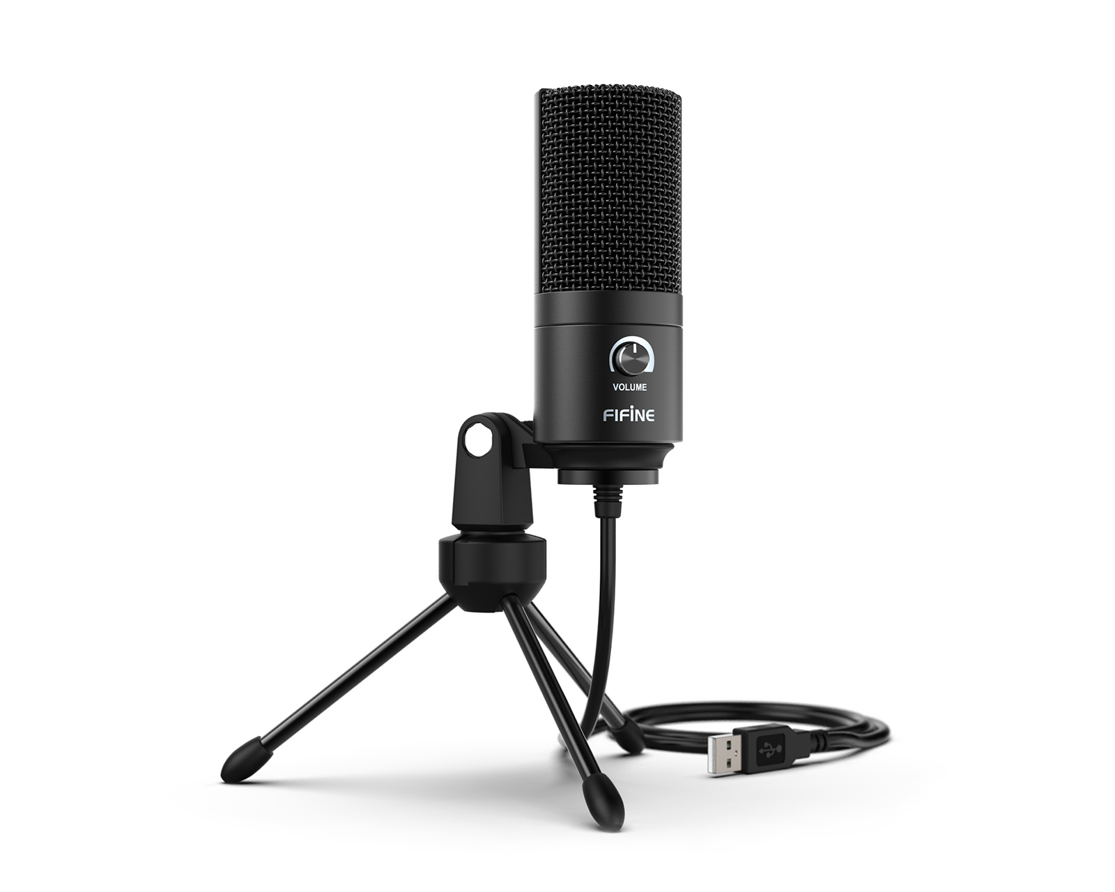 Fifine K669B Cardioid Black USB Condenser Microphone with Tripod, Microphones