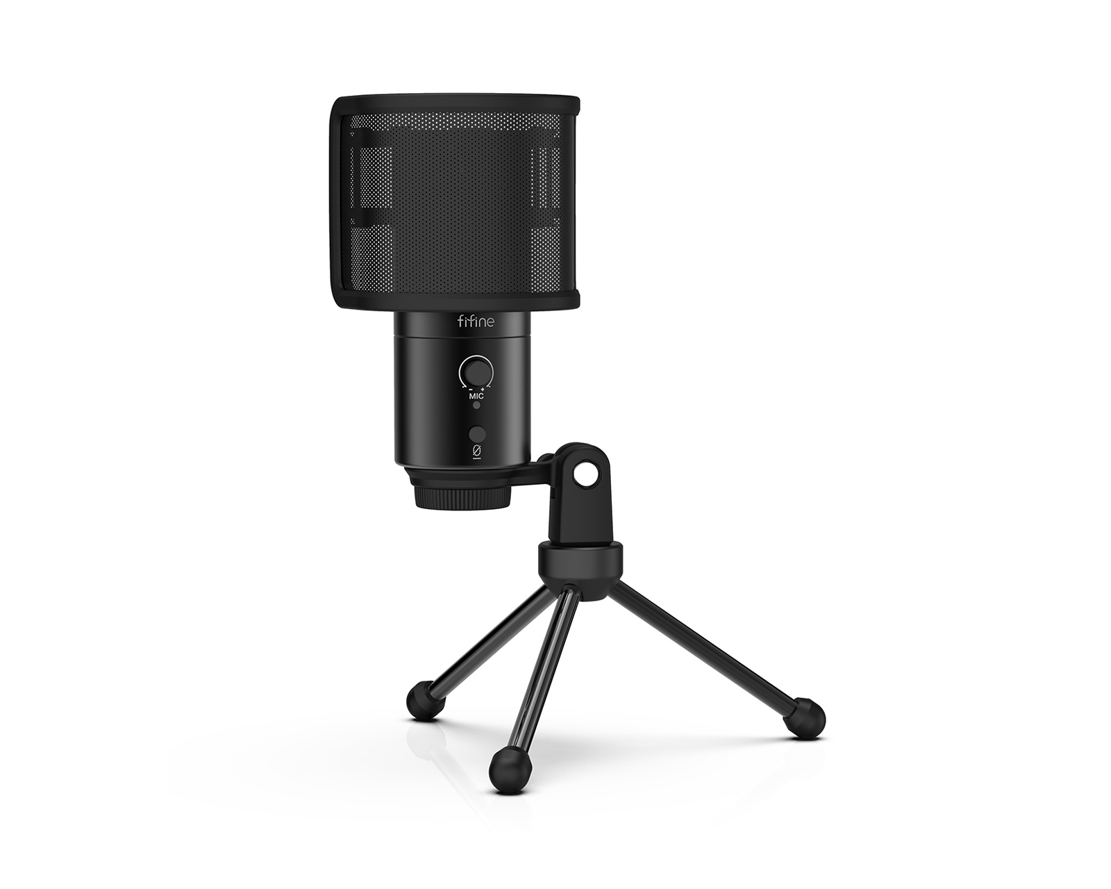 Fifine usb microphone kit with boom arm shock mount pop outlet filter plug & play on windows & mac for streaming