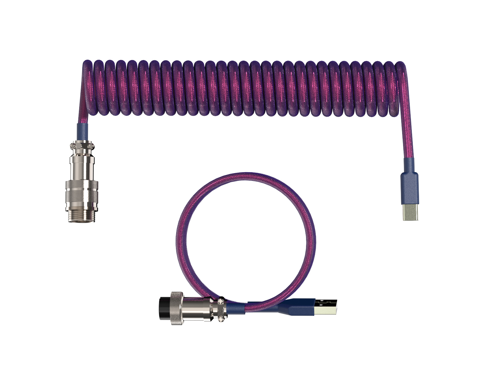 enfermo Completo bufanda MaxMount Premium Aviator Coiled Cable USB-C - Purple - MaxGaming.com