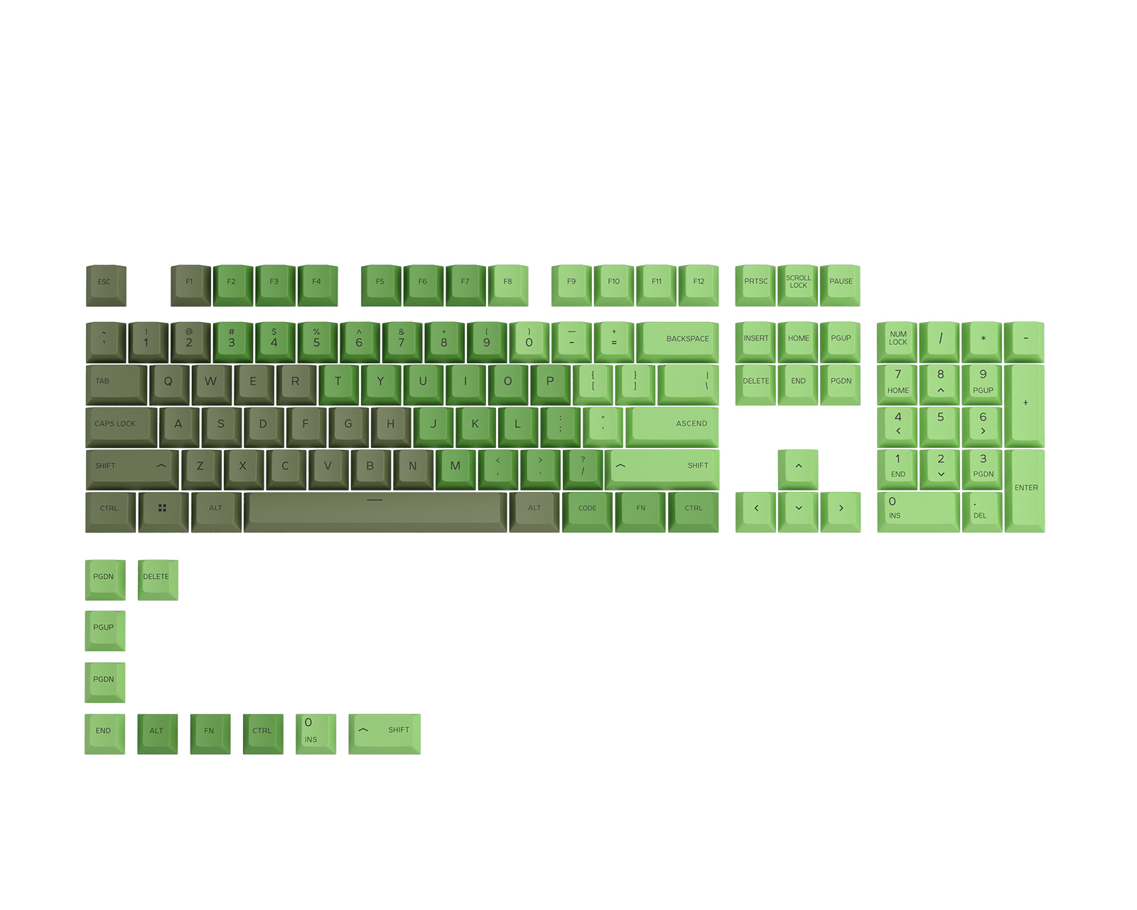 Buy Glorious GPBT Keycaps - 114 PBT Caps ANSI US Layout - Olive at  MaxGaming.com