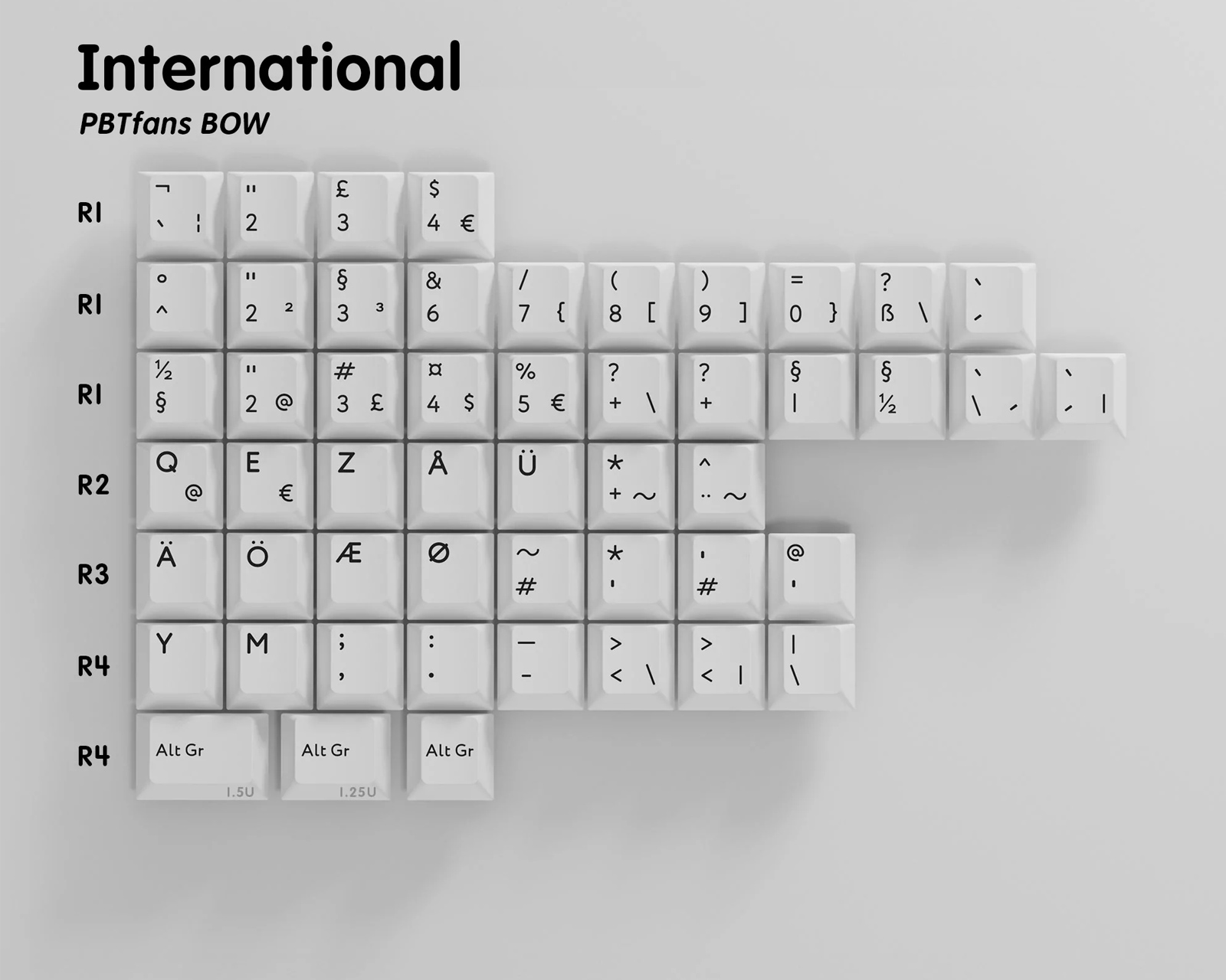 KBDfans PBTfans BoW International kit - MaxGaming.com