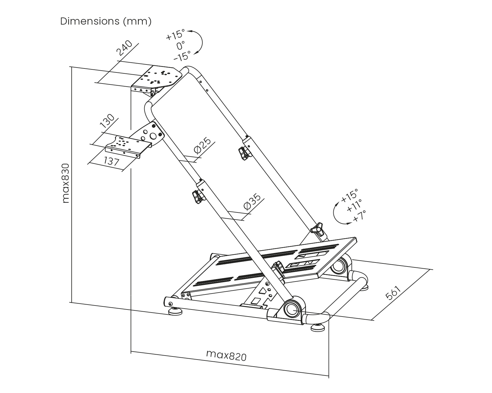 MaxMount Racing Simulator Wheel Stand with Gear Shifter LRS10