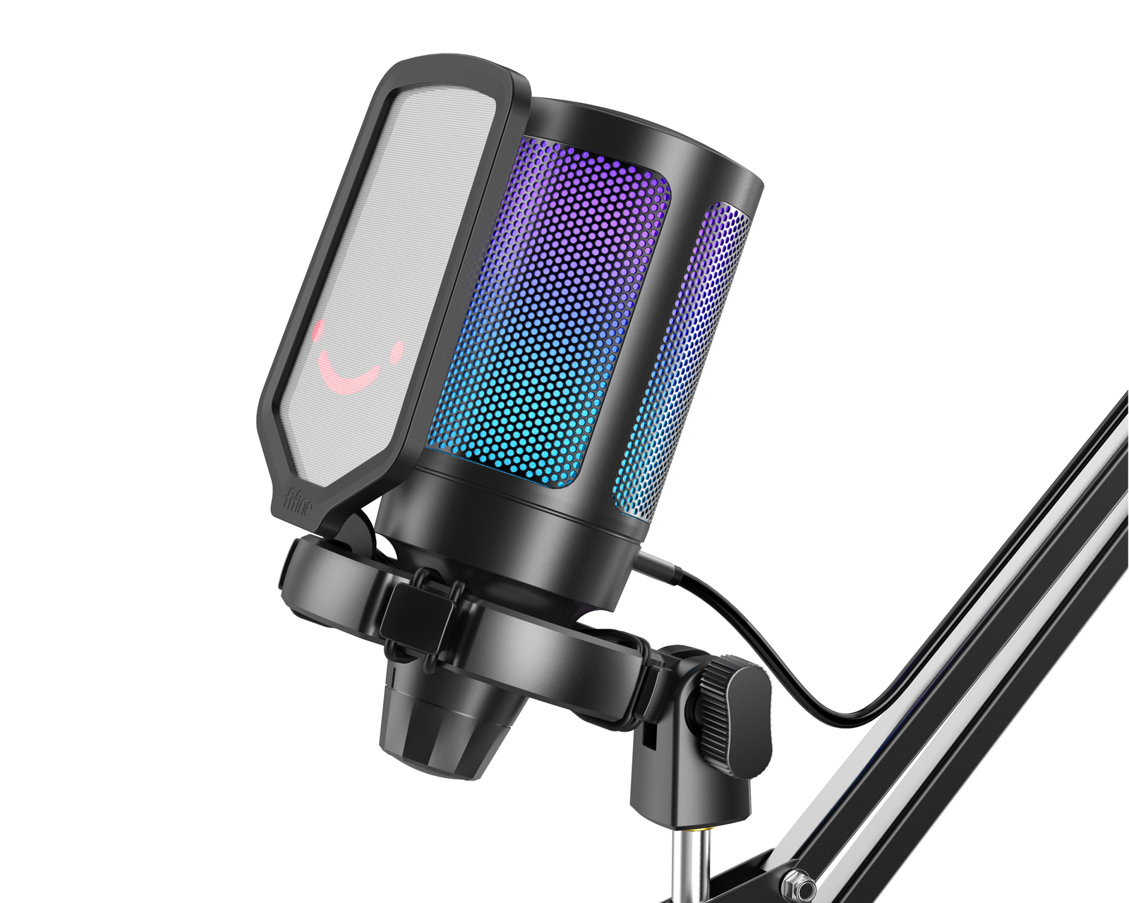 Fifine Microphone Bundle A6T AMPLIGAME USB Gaming Microphone RGB