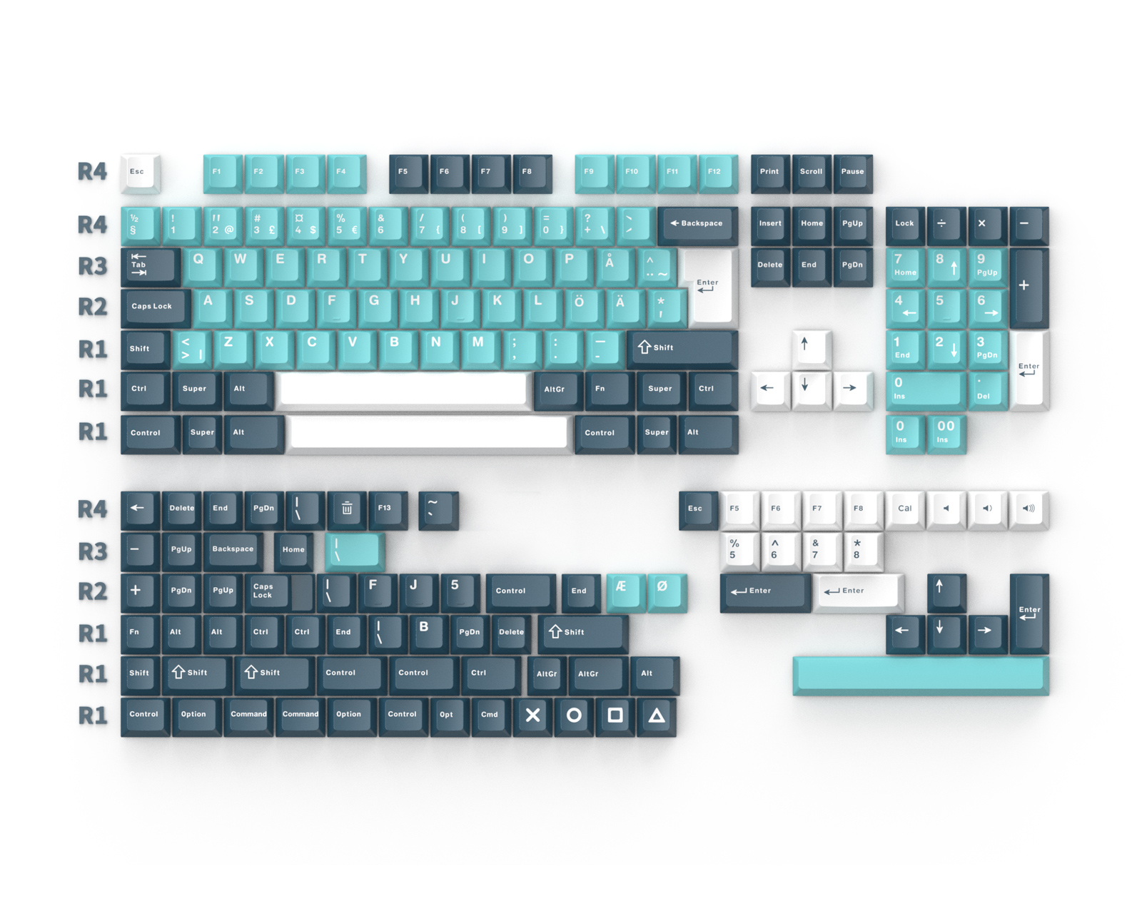 KEYCAPS CUSTOM ANSI & ISO BLUE LIGHT – BOUTIQUE KEYCAPS