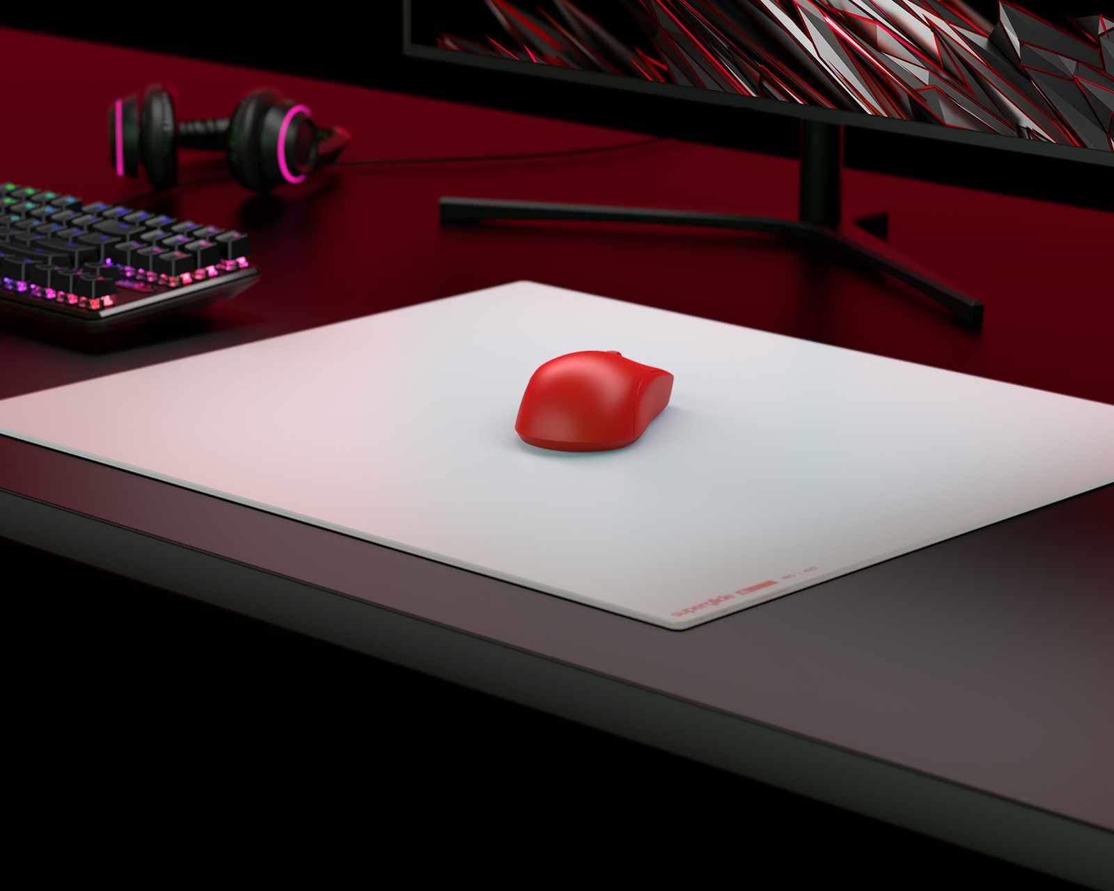 Superglide Glass Mouse Pad - XL - White - MaxGaming.com
