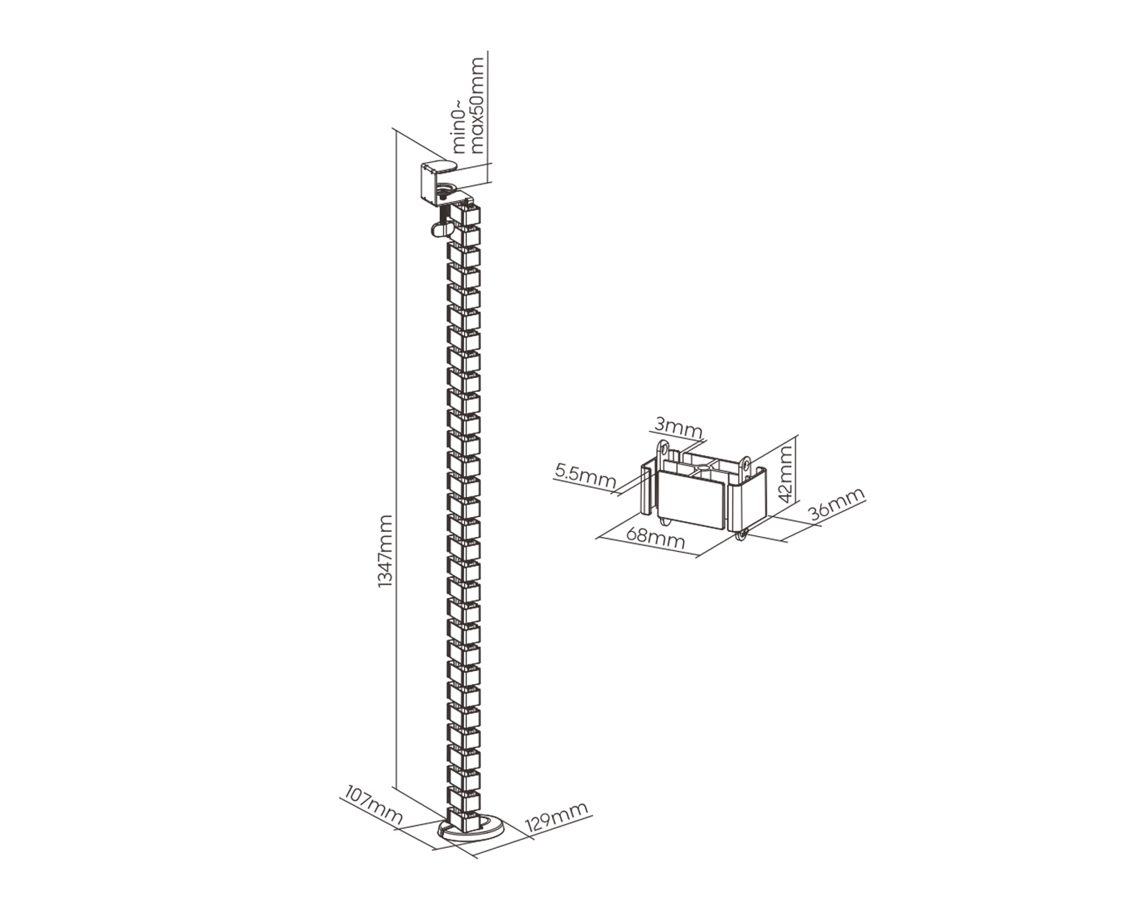 Vertebra Flexible Para Organizar Cables de Escritorio - Montech