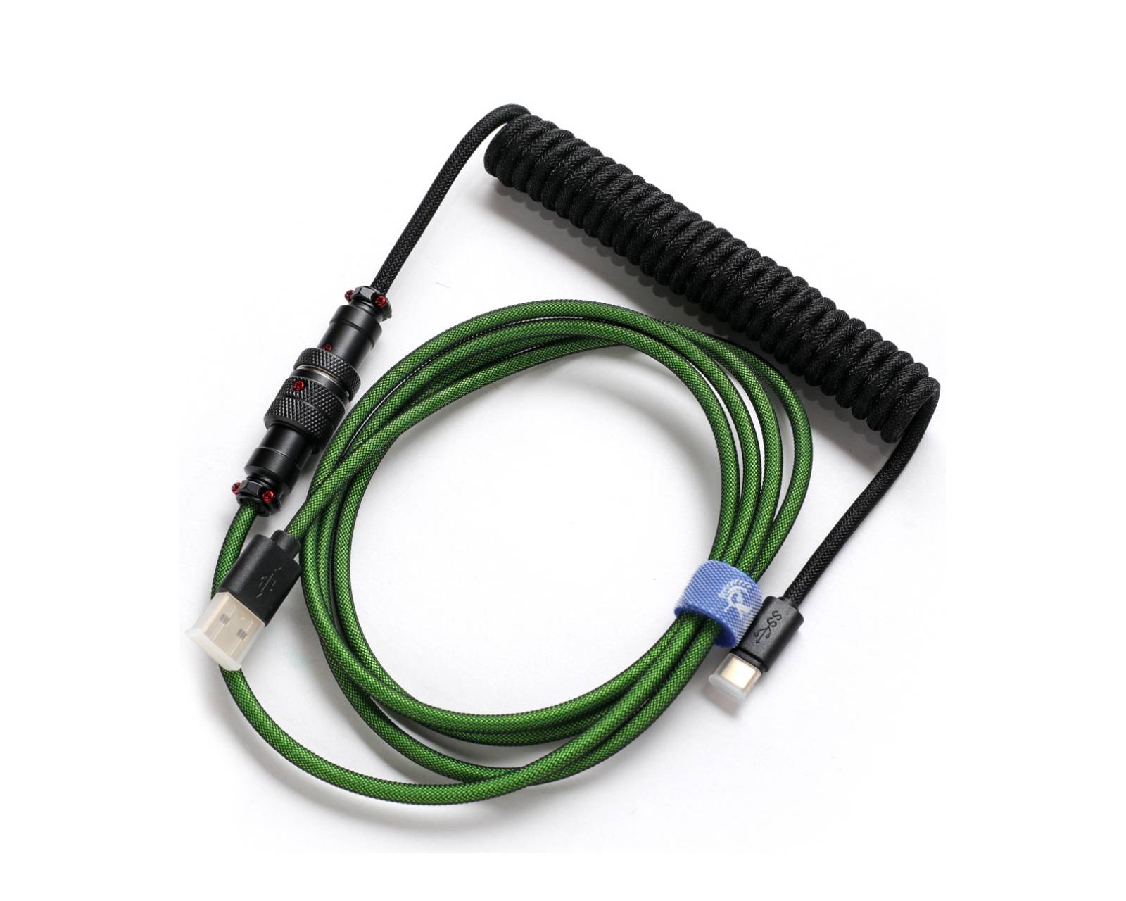  CableMod Pro Coiled Keyboard Cable (Viper Green, USB A to USB  Type C, 150cm) : Video Games