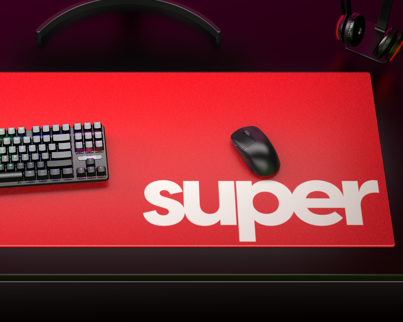 Superglide Glass Mousepad - Supersize - XXL - Red - MaxGaming.com