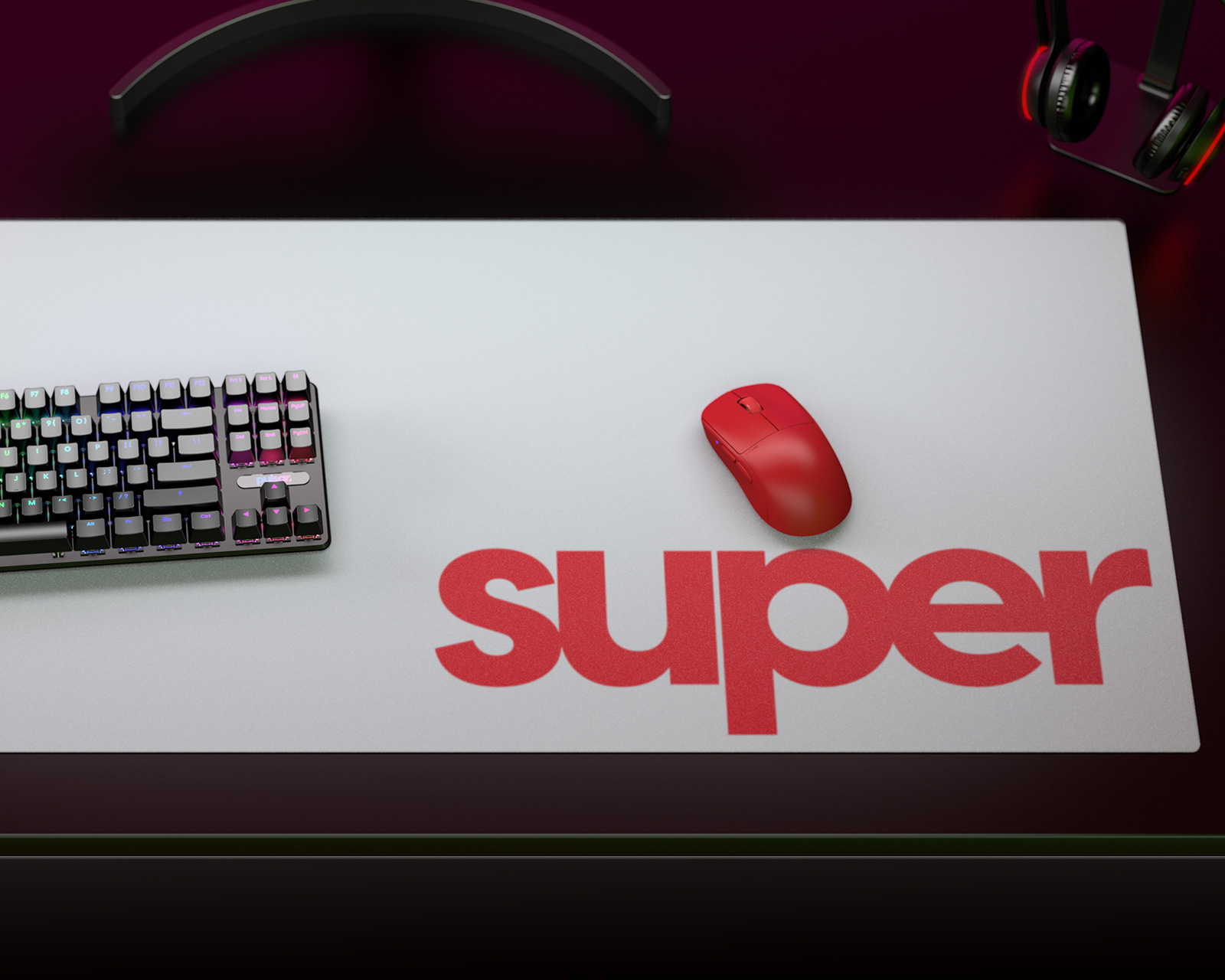 Superglide Glass Mousepad - Supersize - XXL - White - MaxGaming.com